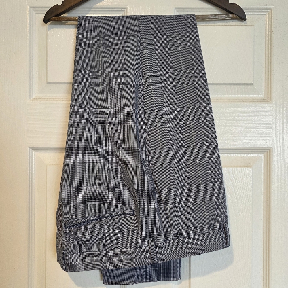 Navy Plaid Trousers
